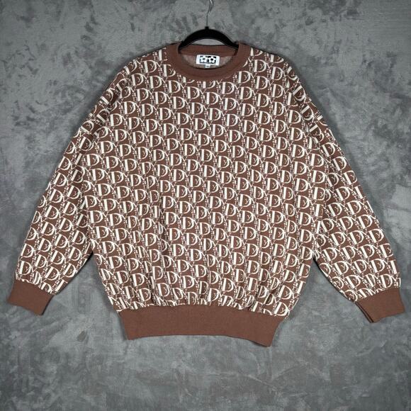 Vandy The Pink Other - Vandy The Pink Vior Wool Blend Knit Sweater Streetwear Brown Cream Unisex M